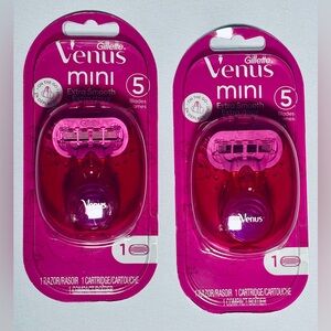 Venus Mini 5-Blade Razor with Travel Case Lot of 2 Brand New in Package Pink